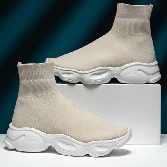 Beige Sock Shoe - Picture 3 of 4